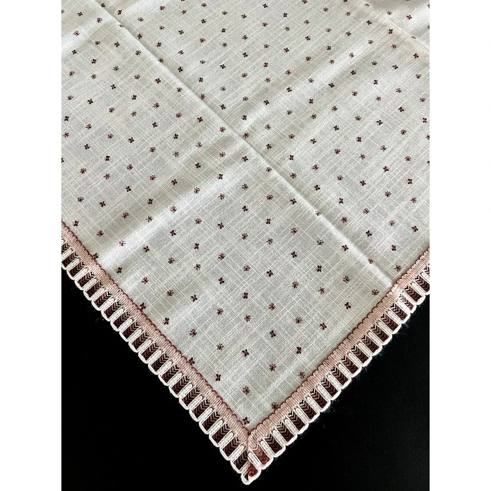 Vintage Tolentex Embroidered Tablecloth Made Germany Butterflies Pink 41.5 x 42